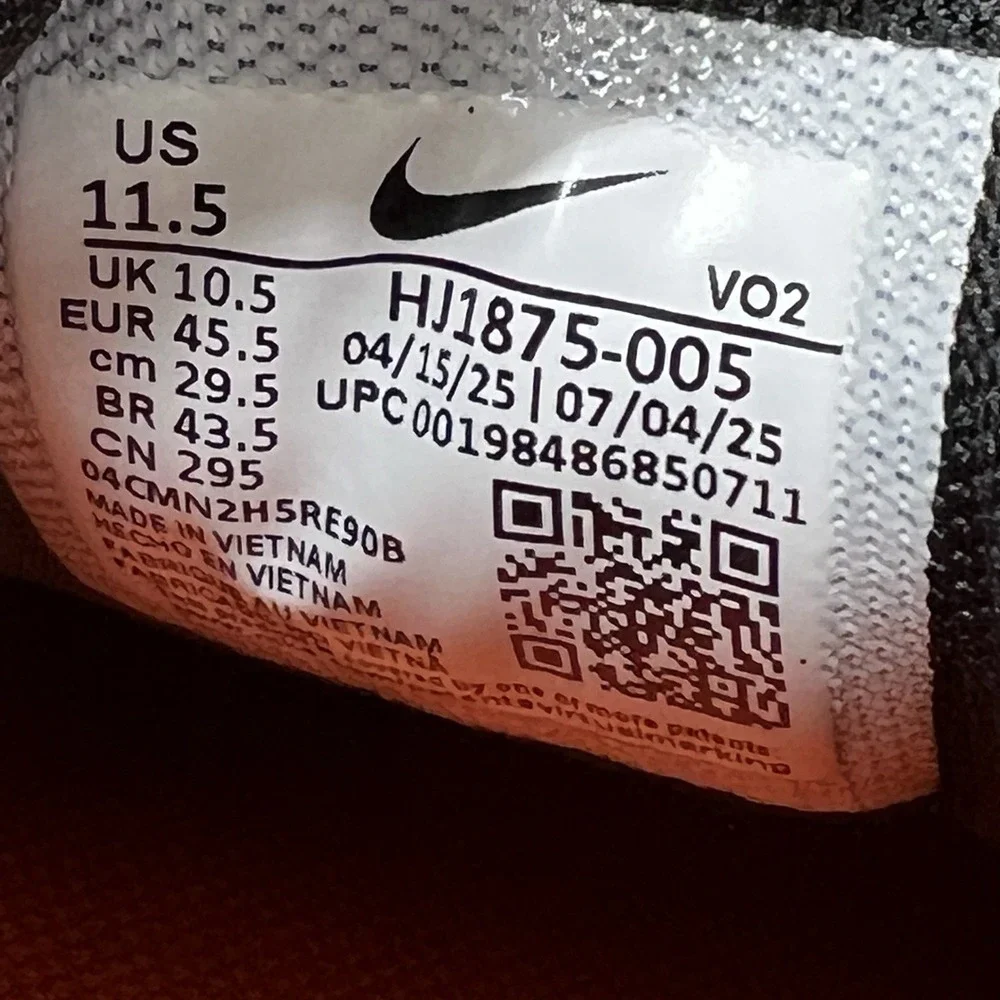 Nike Metcon 10 Training Shoes Black Orange Grey HJ1875-005 Men Size 11.5